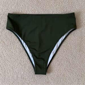 High Waisted Dark Green Bikini Bottom